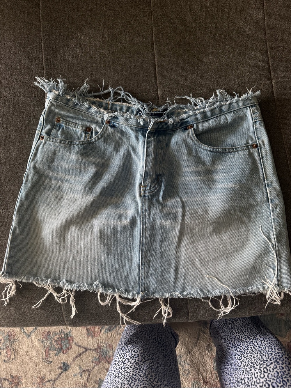 Vintage Light Blue Denim Mini Skirt
